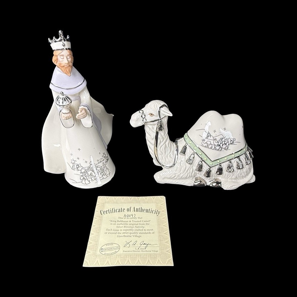 Hawthorne Village Silver Blessings Nativity King Balthazar & Trusted Camel 2004